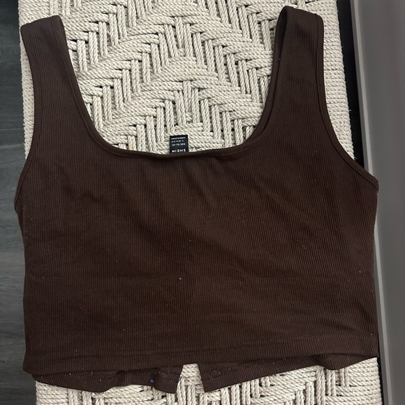 button down shein tank crop top - Picture 3 of 4